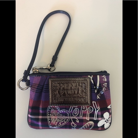 Coach Handbags - Coach Purple Poppy Wristlet